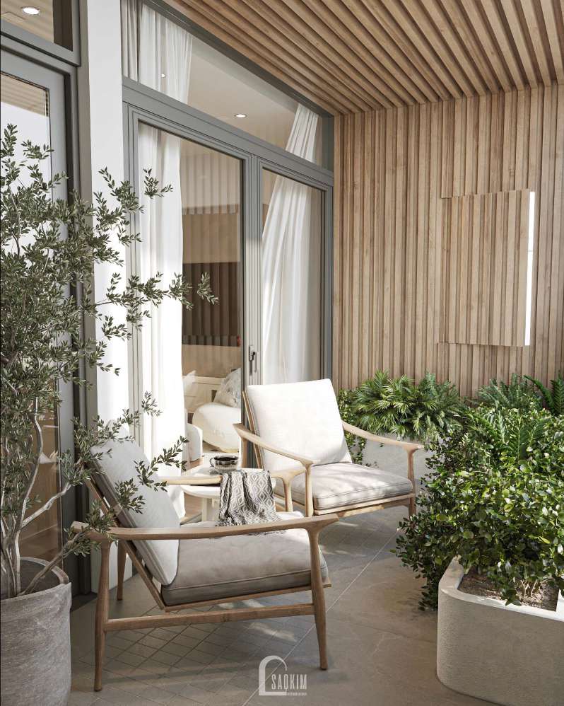 Thiết kế nội thất ban công  phong cách Parisian mix Modern dự án The Prime Thái Nguyên